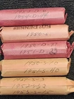 5 Wheat Penny Rolls: Including 1950-S,D; 51-S,D; 52-S; 53-S,D; 54-D Average wear