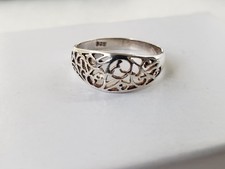 Vintage 925 Sterling Silver Ornate Filigree Floral Statement Ring Size 7 