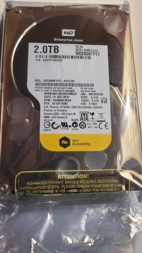 Disque Dur 2To SATA III 3''5 7200RPM Western Digital WD Entreprise Storage neuf