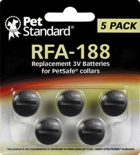 Petsafe Compatible RFA-188 Replacement 3-Volt Batteries, 5-Pack