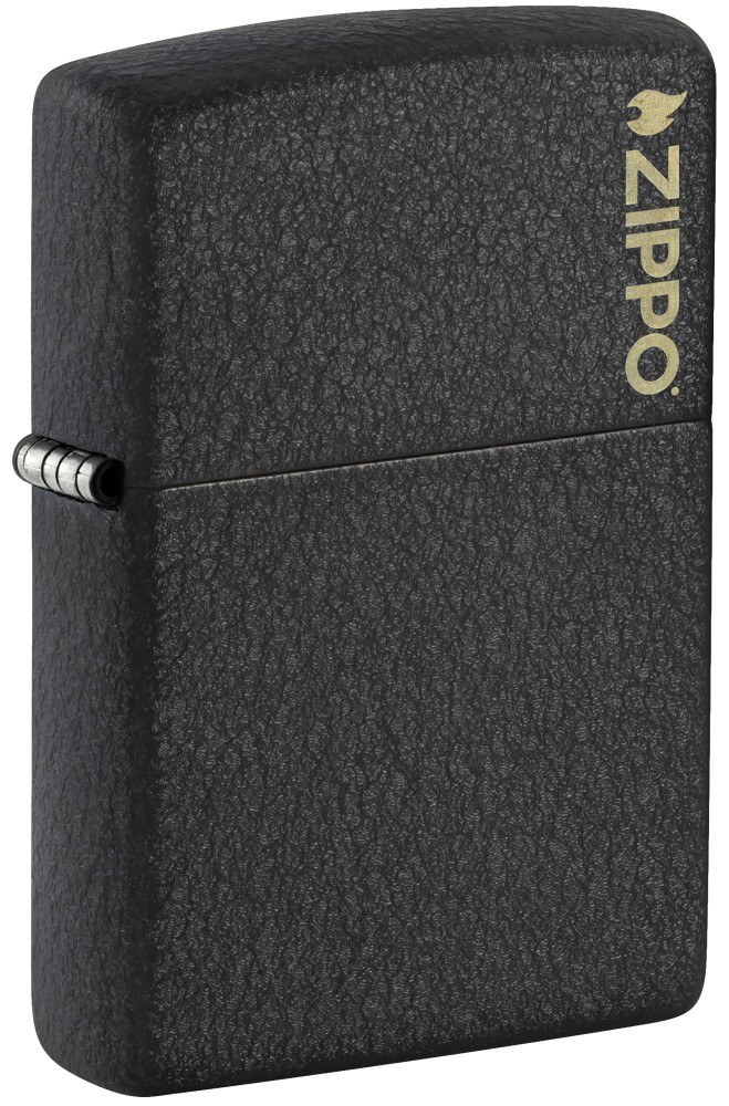 Zippo Classic Black Crackle&reg; Zippo Logo Windproof Pocket Li