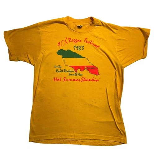 Reggae Shirt Concert San Diego Jamaica Made USA Supe 1980s vintage concert t-shirt, vintage, single stitch, B+ condition