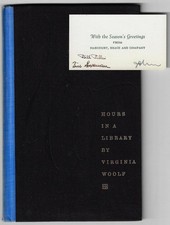 Product Image: VIRGINIA WOOLF Hours in a Library 1957 SIGNED by Harcourt Editors