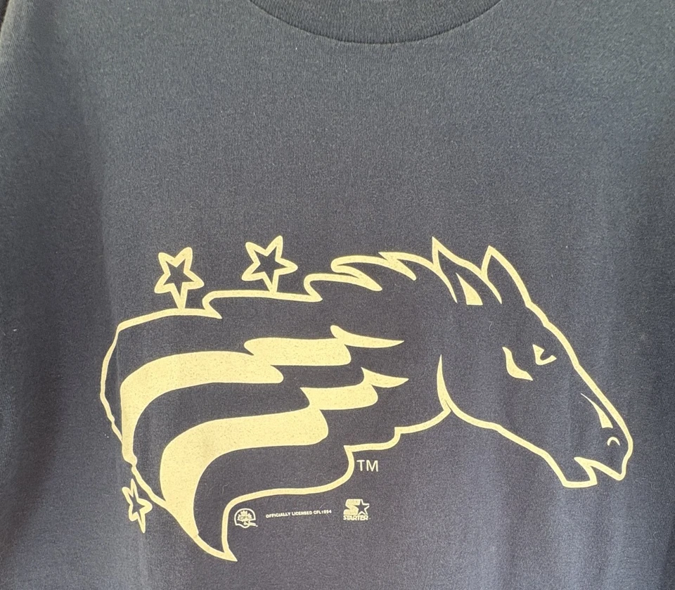 Vintage 1994 CFL Baltimore Colts Stallions Men's Blue Starter T Shirt USA Size L - Image 2 of 4