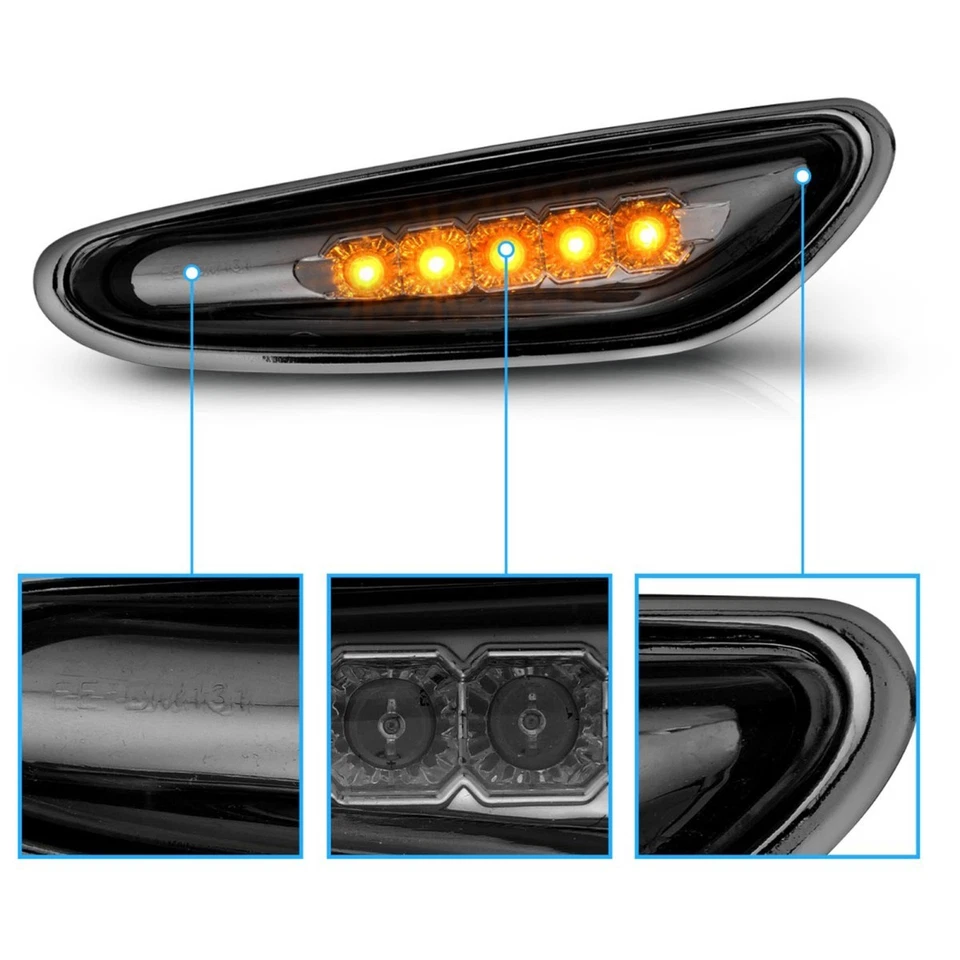 511074 Juego de 2 marcadores laterales Anzo conductor delantero y pasajero para 528 535 550 par Foto 3 de 4