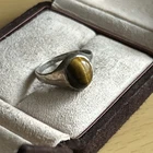 Vintage 925 Silver  Tigers Eye Signet Style Ring / Size O/unisex