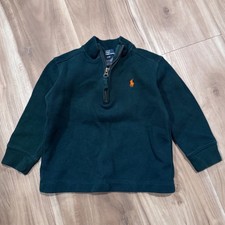 Polo Ralph Lauren Kids Green Waffle Knit 1/4 Zip Pullover Sweater 2T r2
