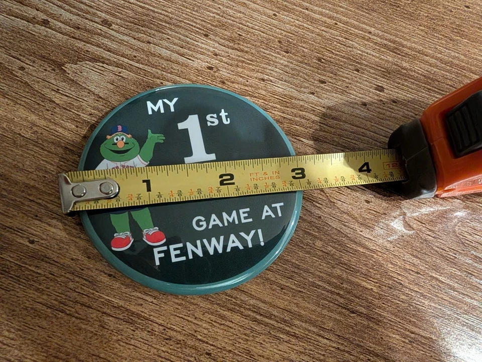 VTG MLB BOSTON RED SOX Baseball MY 1ST GAME AT FENWAY Pin BUTTON Wally Tessie - Image 4 of 4