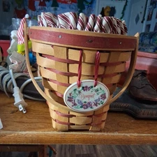 Longaberger 1996 #11240 Sweetheart Bouquet Combo w/Tie on Swivel Handle Basket