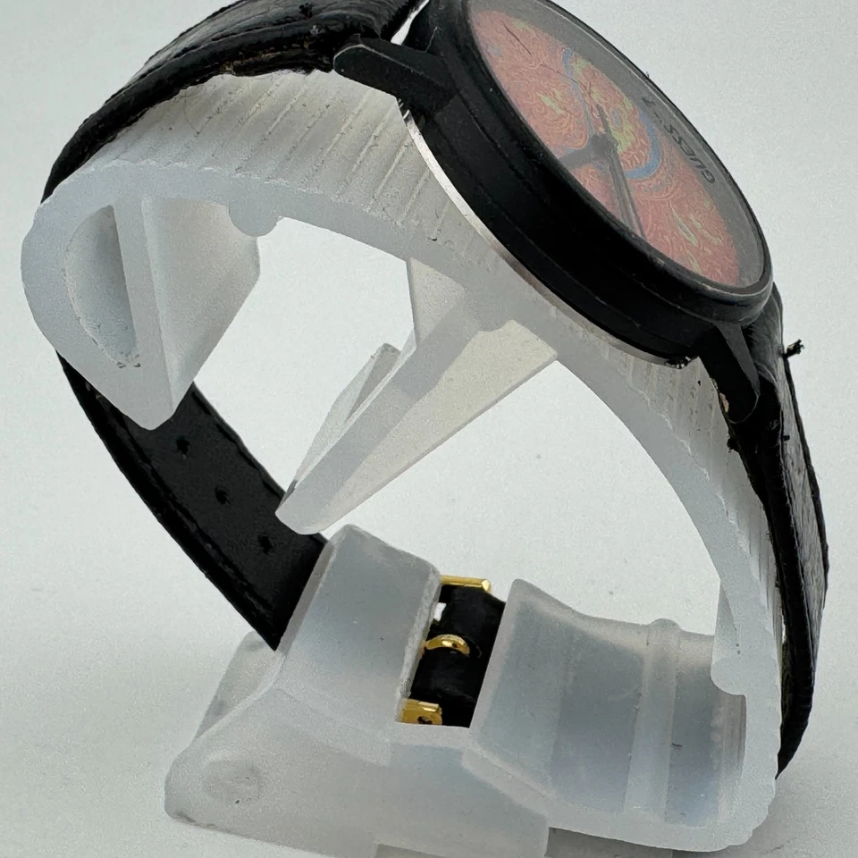 Reloj de cuarzo analógico vintage Guess unisex esfera negra patrón ~ para reparación de piezas Foto 3 de 4