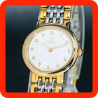 READ Vintage1991 OMEGA De Ville 795.0897 Gold White Round Quartz Women Watch