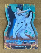 2026 Bowman Baseball Aiva Arquette Guitar Power Chords Chrome Die Cut /125 Aqua