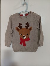 H M UNISEX KIDS CHRISTMAS SWEATER LONG SLEEVES REINDEER SIZE 18 MONTHS