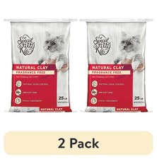 Non Clumping Clay Cat Litter Natural Unscented 25 lb 2 Pack