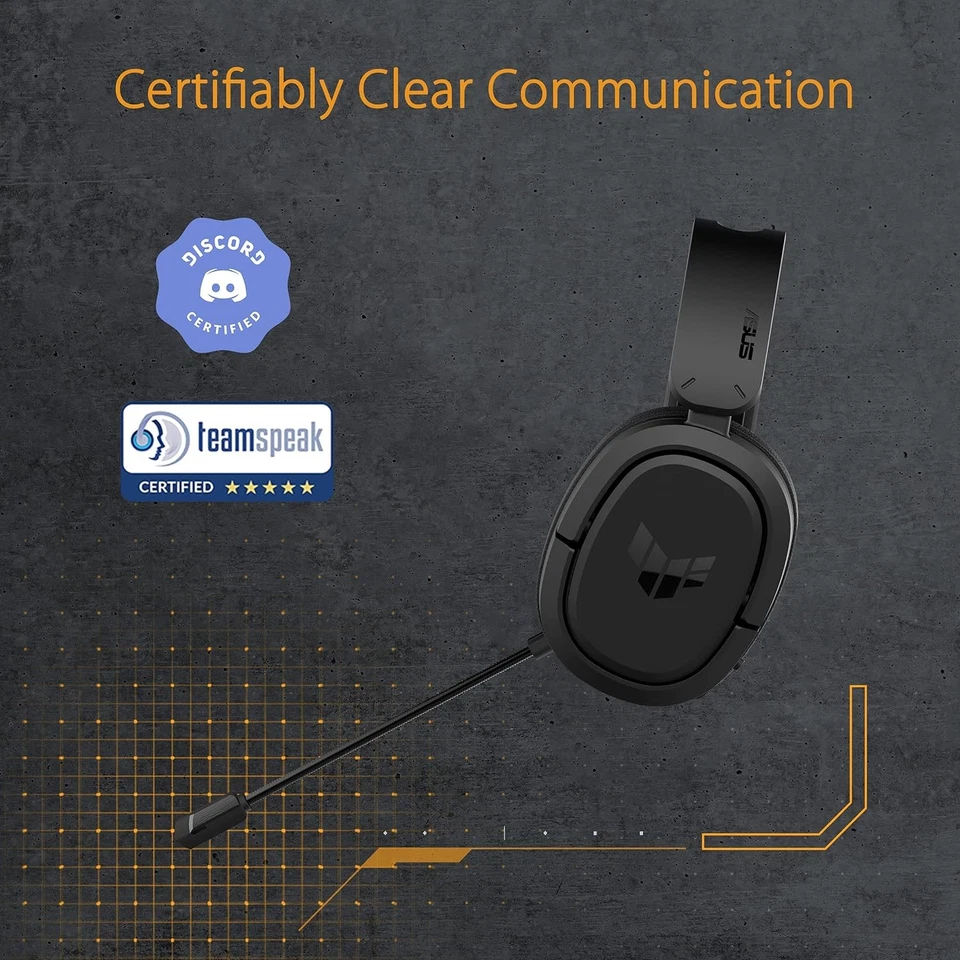 ASUS TUF Gaming H1 Wireless Headset (Discord Certified Mic, 7.1 Surround Sound, - Immagine 4 di 4