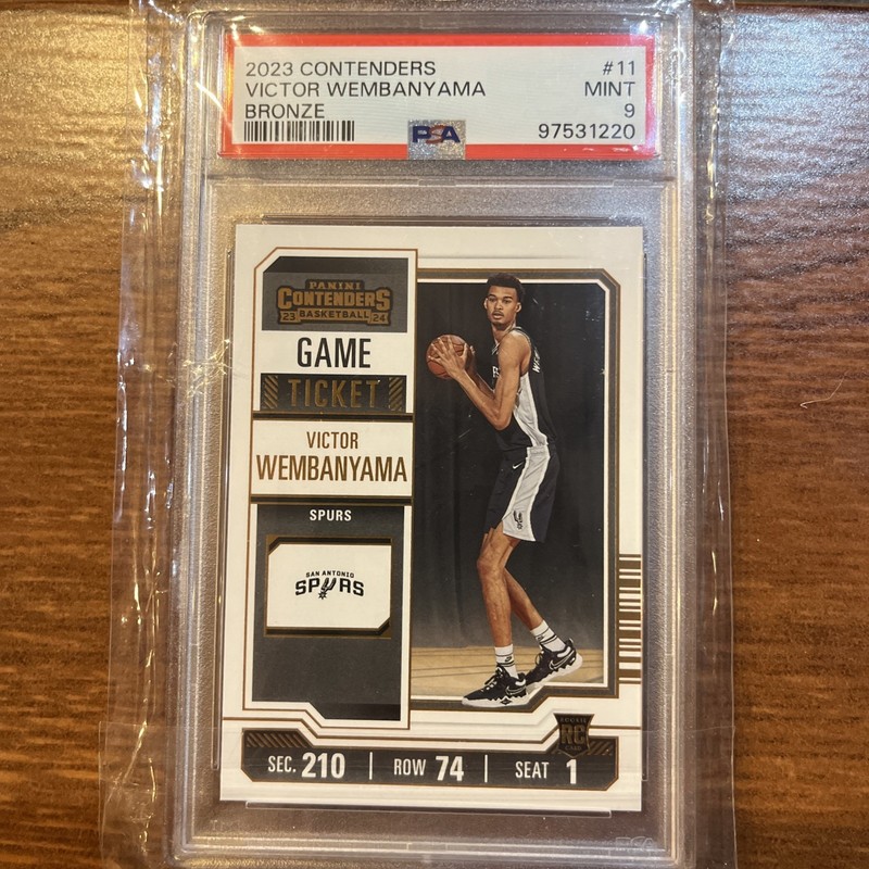 2023-24 Panini Contenders Victor Wembanyama #11 Game Ticket Bronze rookie mint 9