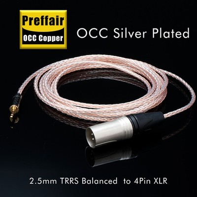 OCC Copper Silver Plated 2.5mm Trrs Balanced to 4-pin XLR Balanced Adapter Cable