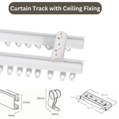 Fenster Doppel Gardinenschiene Schiene biegbar oben (Decke) Fix Fineline Schiene Set