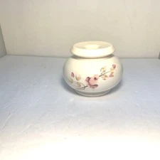 Lasting Products Inc Ceramic Candle Holder Pink Hand Painted Flowers USA
