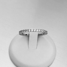 Sterling Silver Eternity CZ Band, Silver Ring, Wedding Bands, Stackable Rings