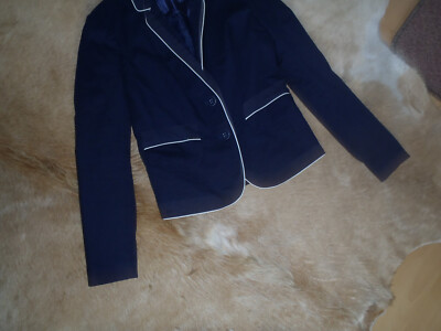 Orsay Damen Blazer Jacke Blau Weiß Gr. 38 Secondhand ansehen!!