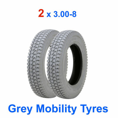 1 Set of 4 Tyres 260x85 3.00-4 Grey Mobility Scooter Tyre 300x4 (4