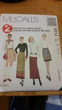 McCall's 2 Hr Mock Wrap Skirt 9014 Size B (8, 10, 12) NEW