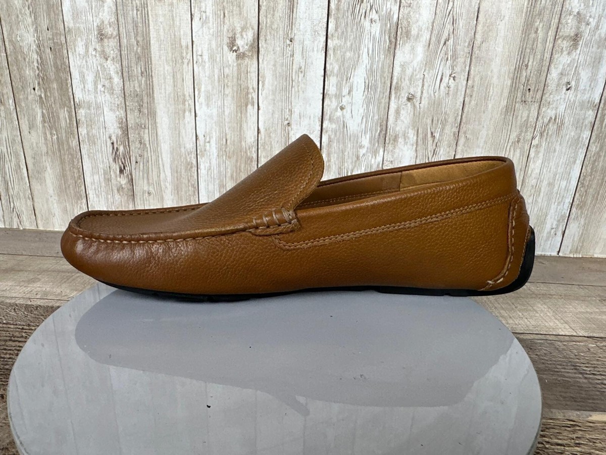 Clarks Mens Casual Shoes Cognac Leather Loafers Size 10.5 M  display picture 3