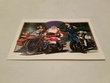 HARLEY DAVIDSON CHRISTMAS CARDS #X154 HARLEY COP CAUGHT SANTA SPEEDING (10)