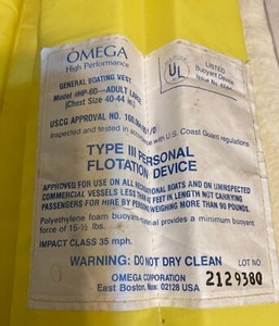 Personal flotation device, boating, water skiing, kayaking etc.