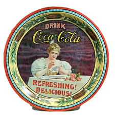 VTG Drink Coca Cola Round Tin Tray Cincinnati, Ohio 1976 Coke 75th Anniversary