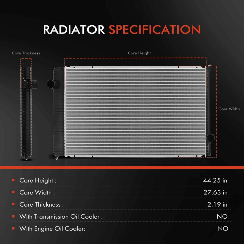 Radiador para International Harvester 7300 7400 7500 08-10 con transmisión manual Foto 2 de 4