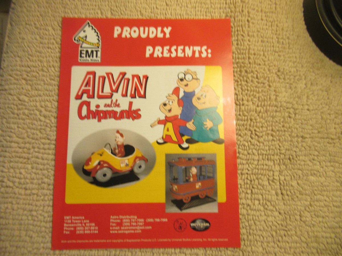 Original 1998 11- 8'' alvin and the chipmunks kiddie ride