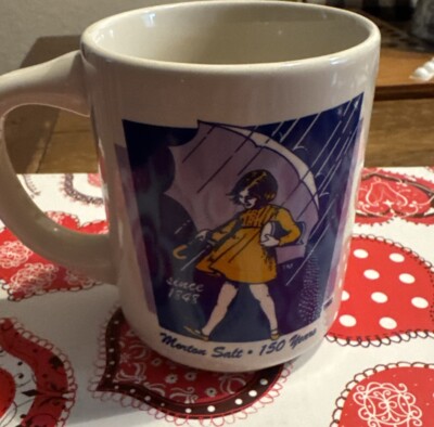 Morton Salt Girl Coffee Cup Mug 1956 Logo When It Rains It Pours