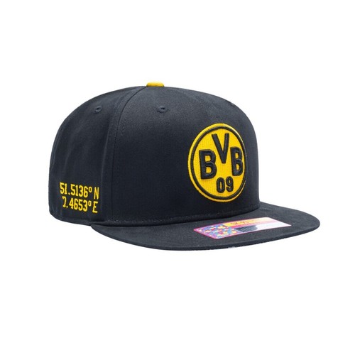 BVB Dortmund "Locale" Premium Flat Brim Snapback Hat Fan Ink Official Licensed - Picture 3 of 6