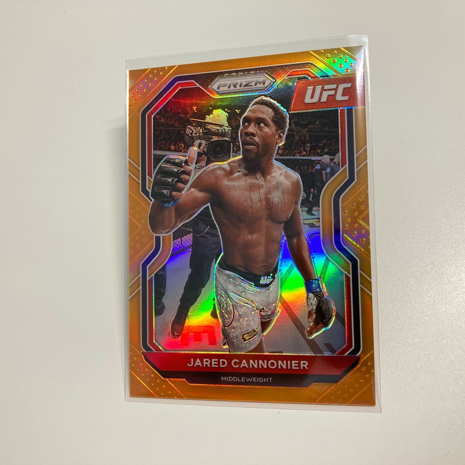 Jared Cannonier 2021 Panini Prizm UFC Orange Refractor Card 73/99 #44