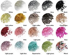 1000 Half Round Pearls High Quality Flat Back Nail Art Craft Face Embellishment