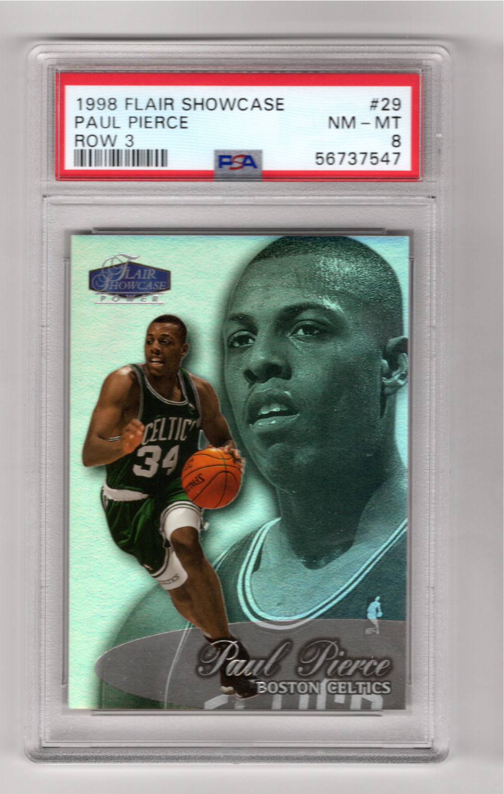 1998 Flair Showcase Paul Pierce Row 3 #29 RC Rookie - PSA 8 NEARMINT-MINT