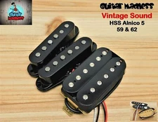 G.M. Vintage HSS Set 8.2k Bridge, 5.5k N, 5.7k Middle Black