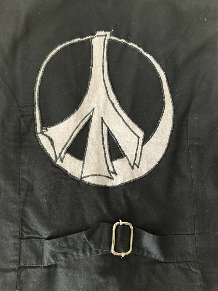 CHALECO de algodón negro para mujer SIR ALISTAIR RAI con apliques símbolo de la paz talla XS/S nuevo sin etiquetas Foto 3 de 4
