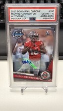 2023 BOWMAN CHROME U MARVIN HARRISON JR RC AUTOGRAPH #100 PSA 10 Ohio State