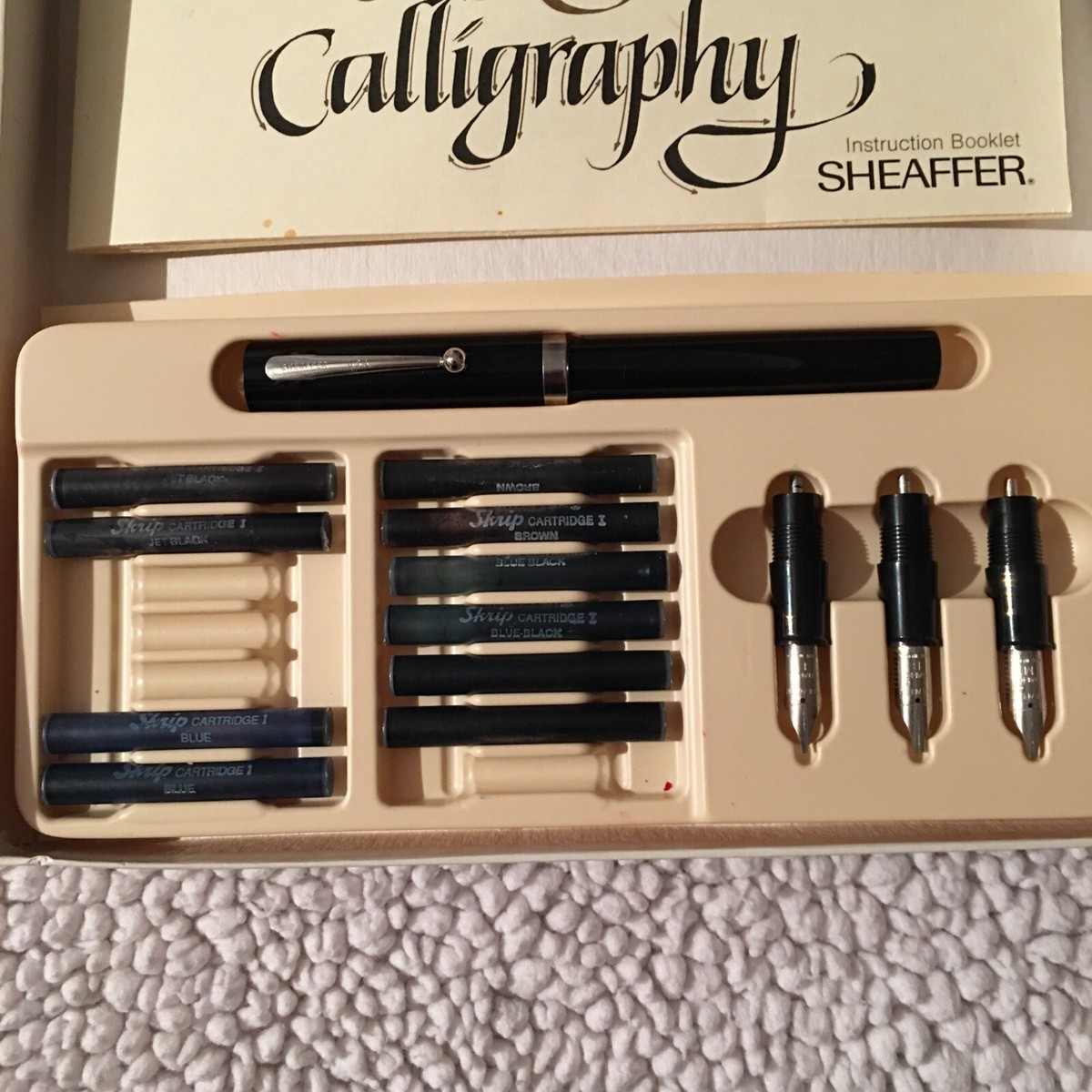 Sheaffer CALLIGRAPHY SET Fountain Pen 3 Nibs Instructions Grids