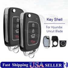 2 For 2013 - 2019 Hyundai Santa Fe Sonata Flip Remote Key Fob Shell Case Cover