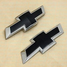 Front Rear Chrome Black Bowtie Emblem Kit For 2018-2023 Chevy Equinox