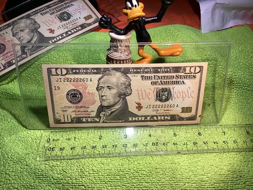 3 CON #ERD $10 FED RES NOTES 2009 REPEATER RARE SERIAL #s Repeater 6 - 2s UNC - Picture 3 of 6