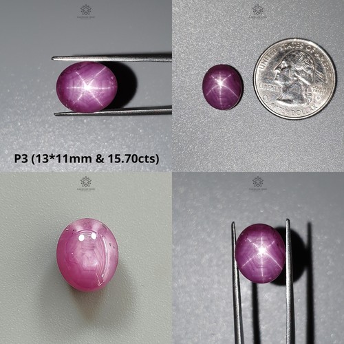 Piedra preciosa rubí estrella 6 rayos 100 % natural sin calentar cabujón forma ovalada - Imagen 13 de 13