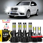 For BMW X3 2011 2012 2013 2014 Combo LED Headlight Hi/Lo Fog Light Bulbs