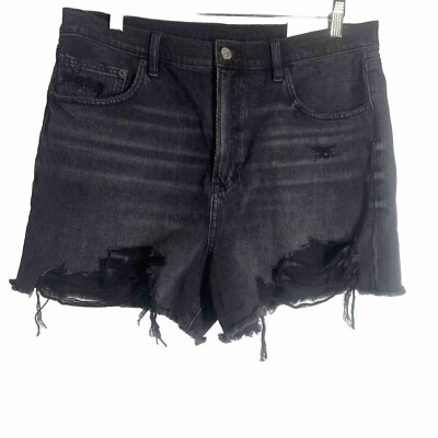 American Eagle Denim Shorts Womens Size 14 Black Highest Rise