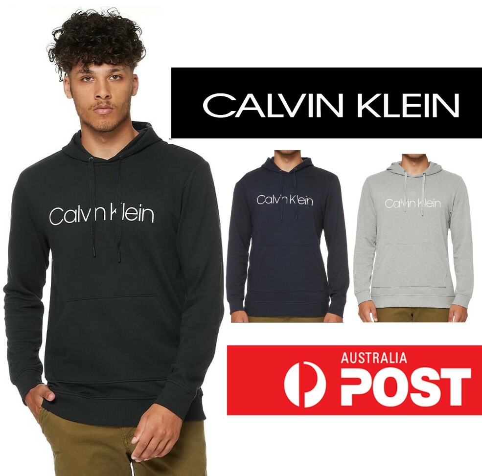 Calvin Klein Menu0026#039;s Lightweight Hoodie in Navy Black or Grey - Oz Stock  | eBay