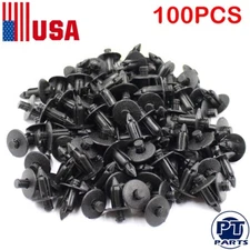 100 Pcs Hole Black Plastic Bumper 7mm Fender Push Car Door Clips Rivet Panel